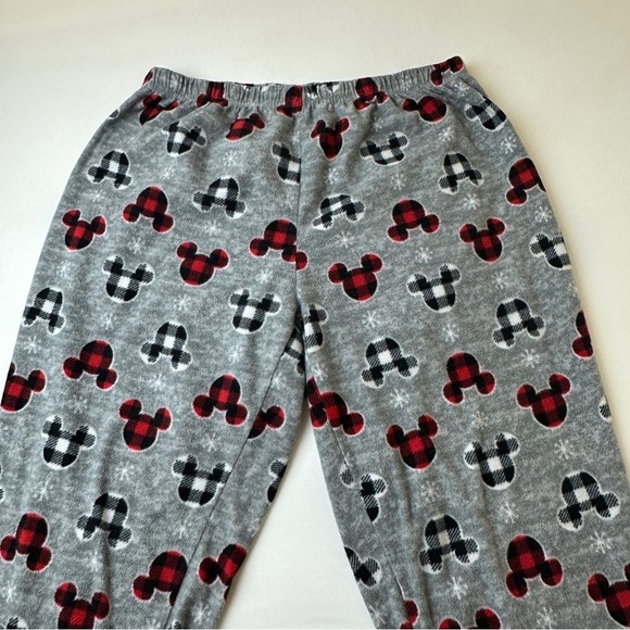 Disney Pajama Pants Womens XL Mickey Mouse Fleece Lounge Sleepwear Plaid Pajama - Picture 1 of 8